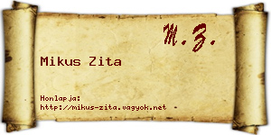 Mikus Zita névjegykártya