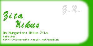 zita mikus business card